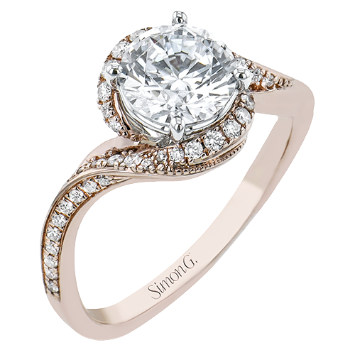 LR2932 WHITE 18K SEMI ROSE