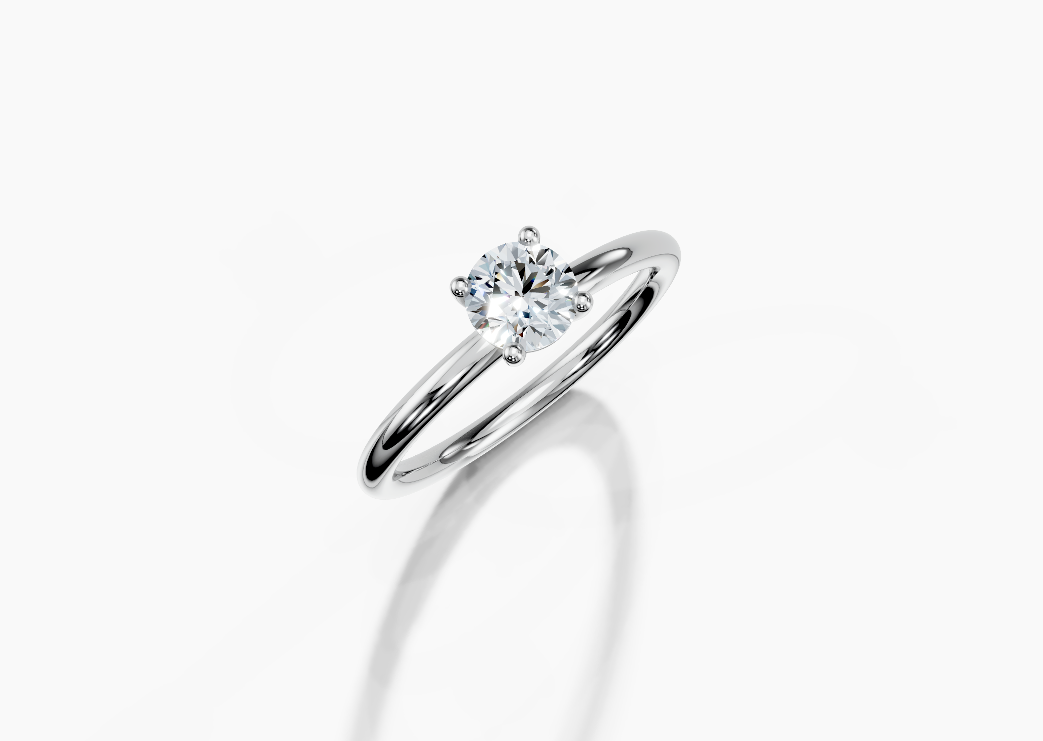 platinum  Round Cut 0.50 Carat of  Diamond Ring