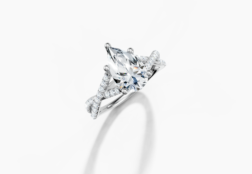 14K White Gold Pear Cut 1.80 Carat tw of Labgrown Diamond Ring