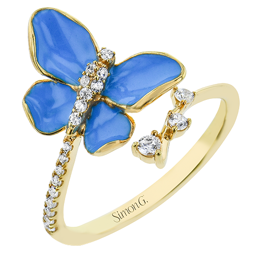 Monarch Butterfly Ring in 18k Gold with Diamonds