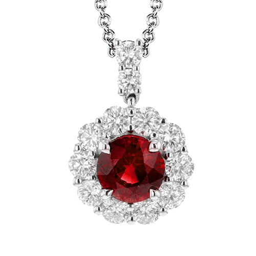 Tempera Ruby Pendant in 18k Gold with Diamonds