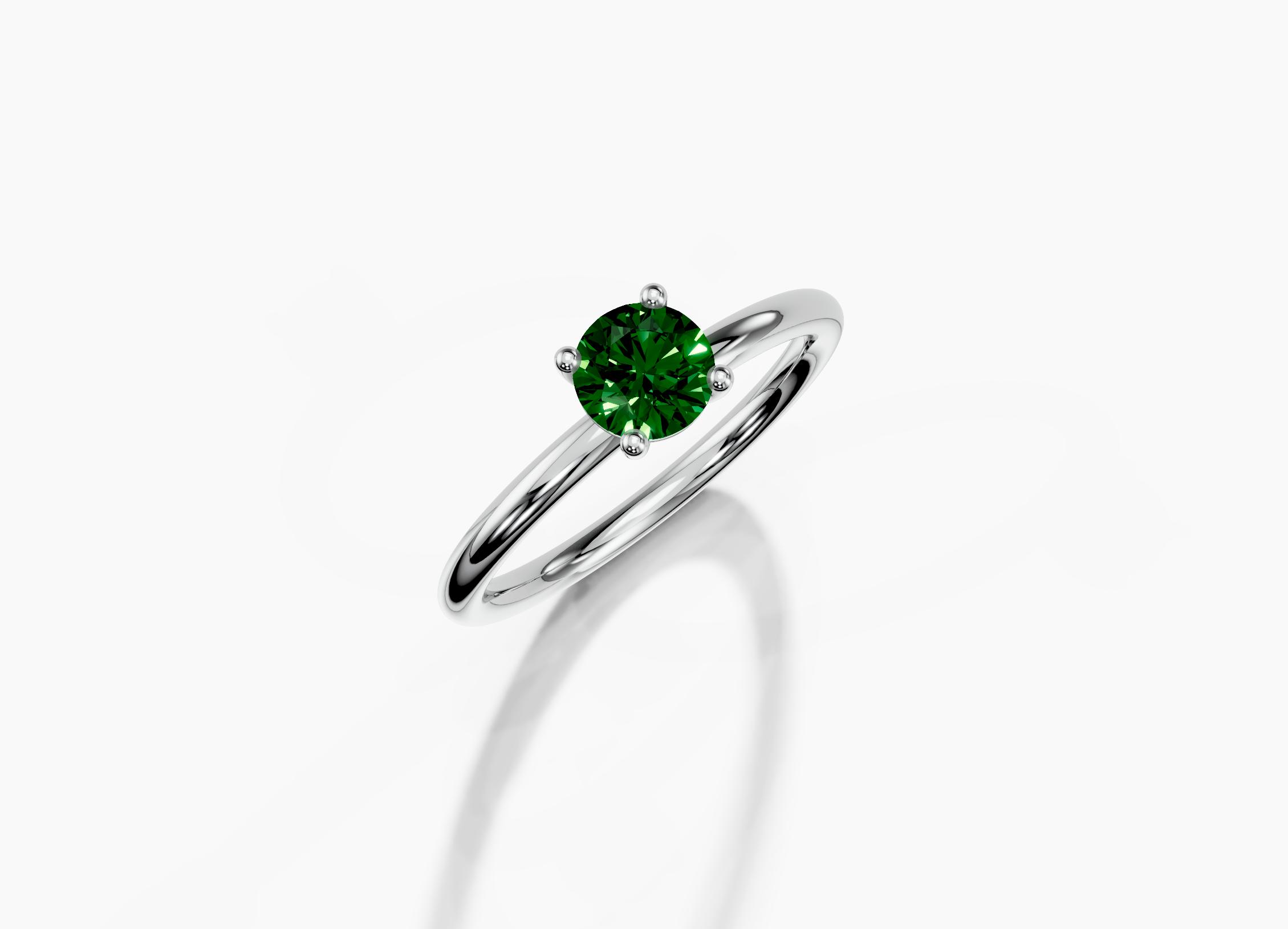 14K White Gold Round Cut 0.50 Carat of  Diamond Ring