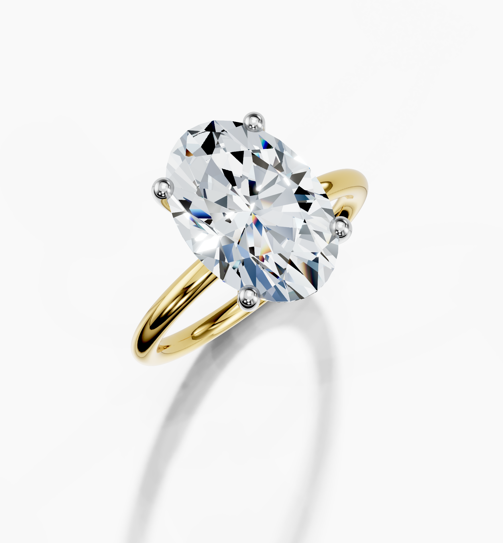 14K Yellow Gold Oval Cut 4.10 Carat tw of Labgrown Diamond Ring