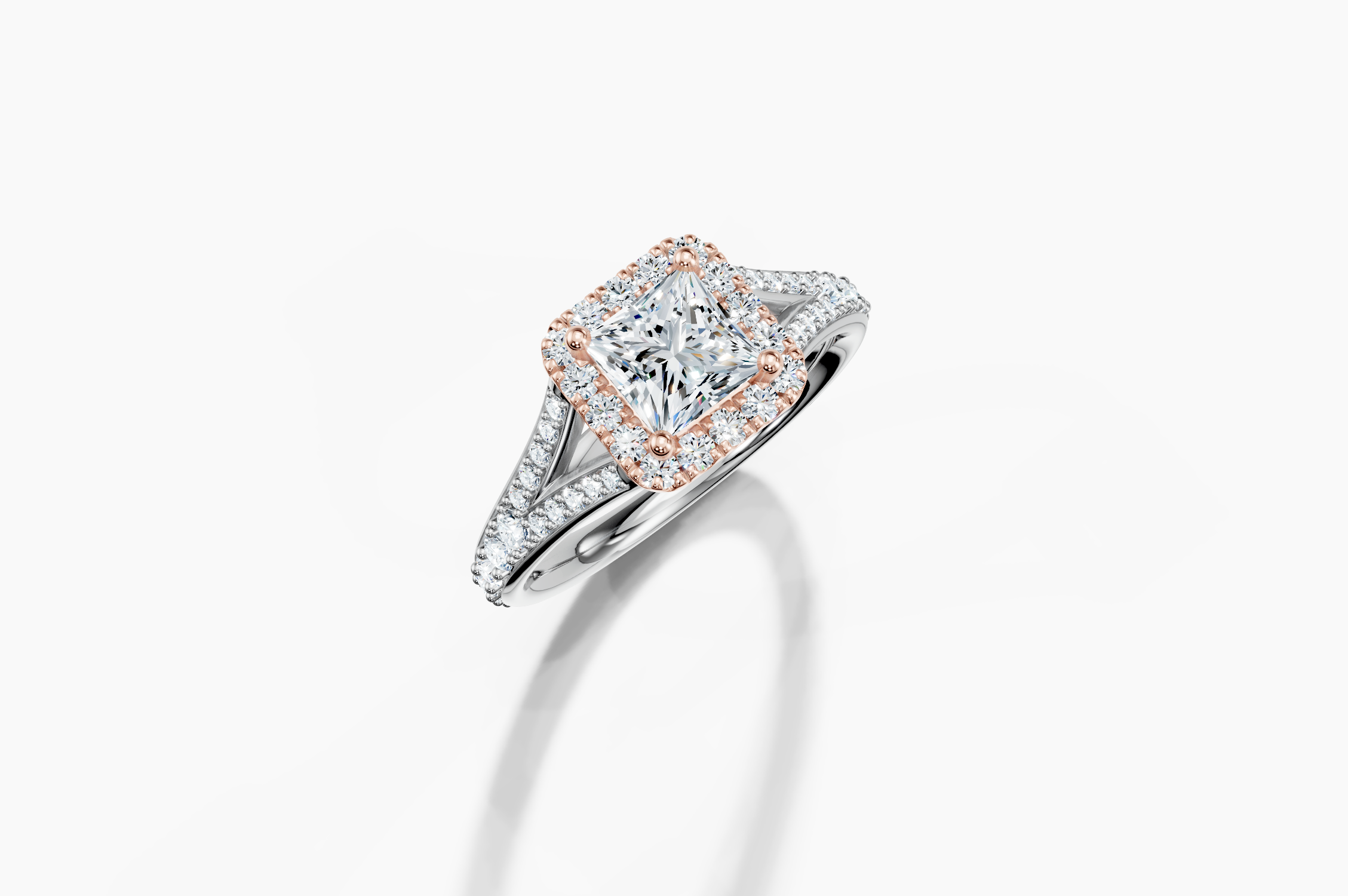 18K White Gold Princess Cut 1.24 Carat tw of  Diamond Ring