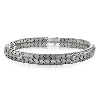 Men's Titanium Bracelet In 14k Gold With Diamonds