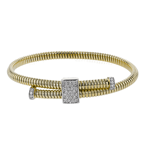 Cable Bangle in 18k Gold with Diamonds