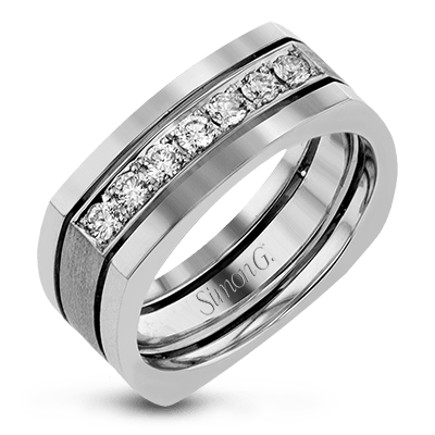 Men's Wedding Band In 14k Or 18k Gold with Diamonds