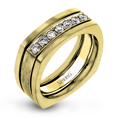 Men's Wedding Band In 14k Or 18k Gold with Diamonds