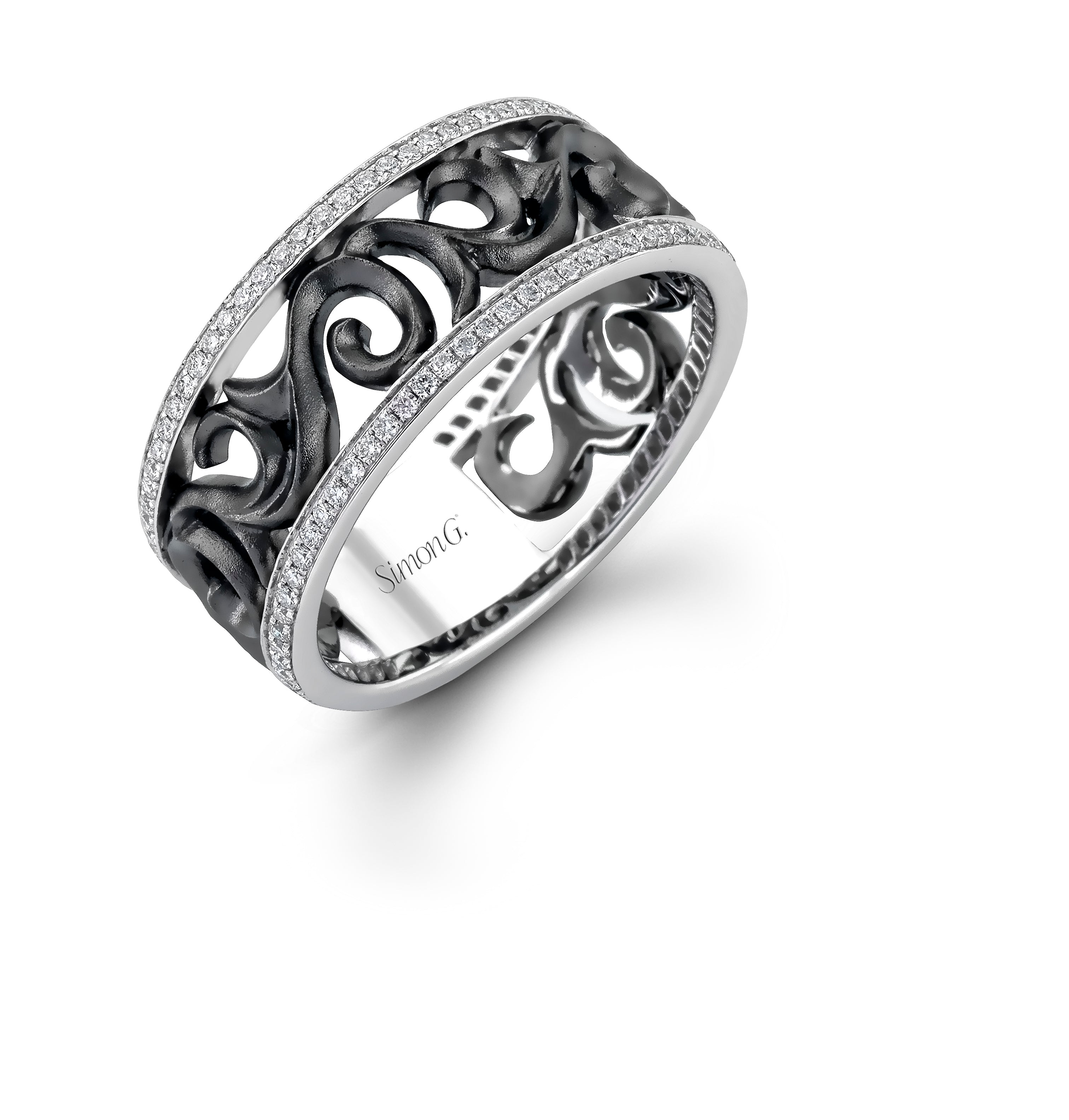 Men's Wedding Band In 14k Or 18k Gold with Diamonds