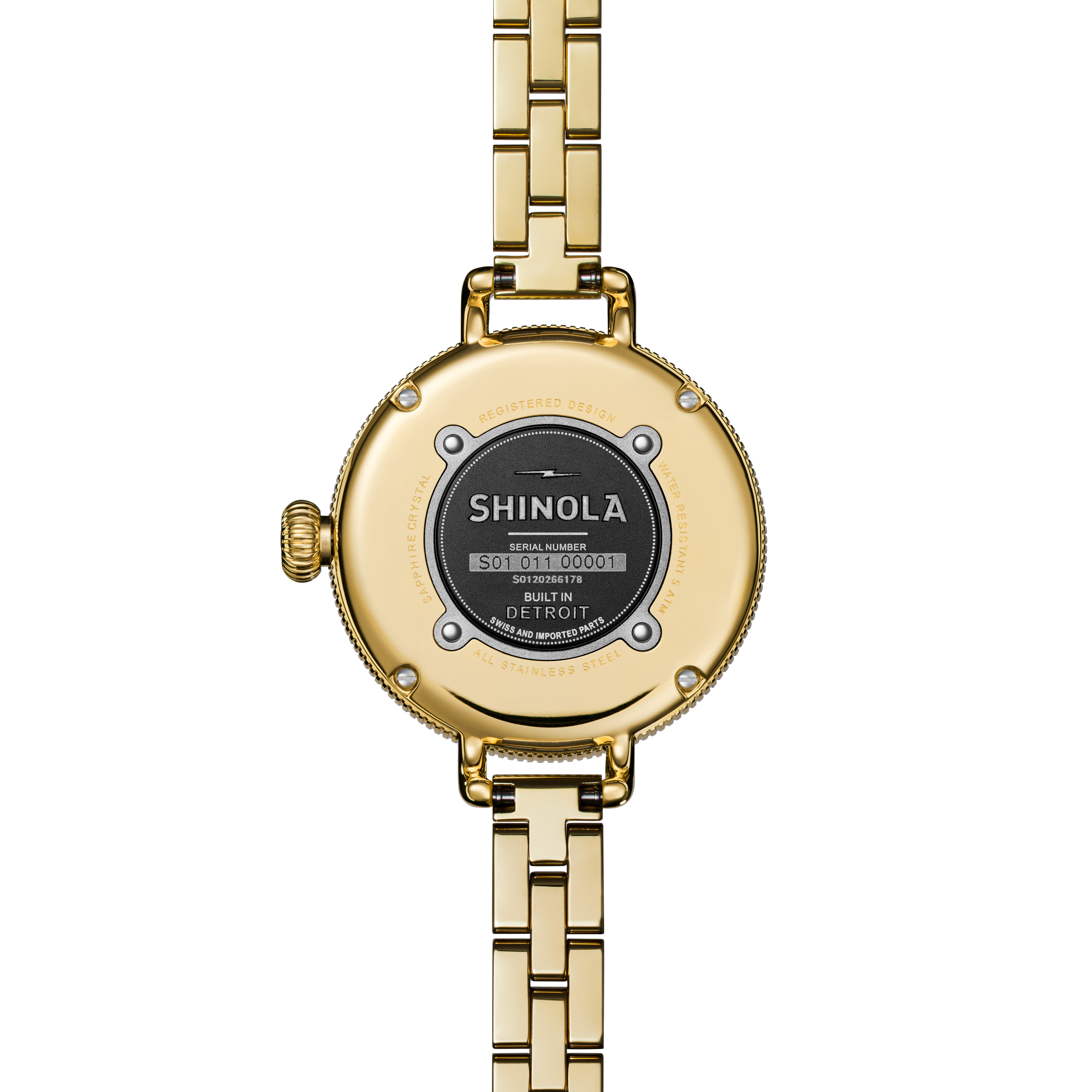 Birdy 3hd 34mm, gold bracelet