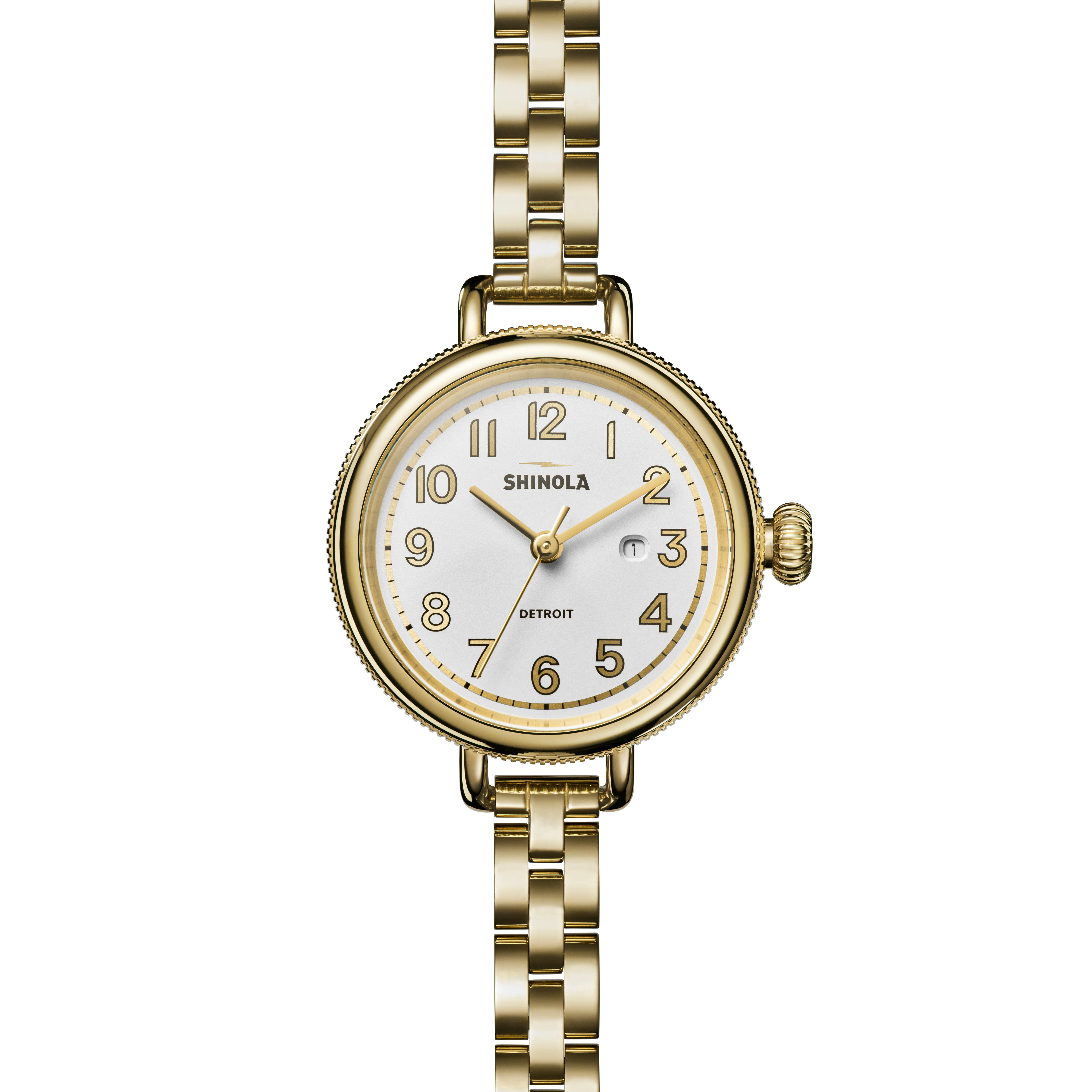 Birdy 3hd 34mm, gold bracelet