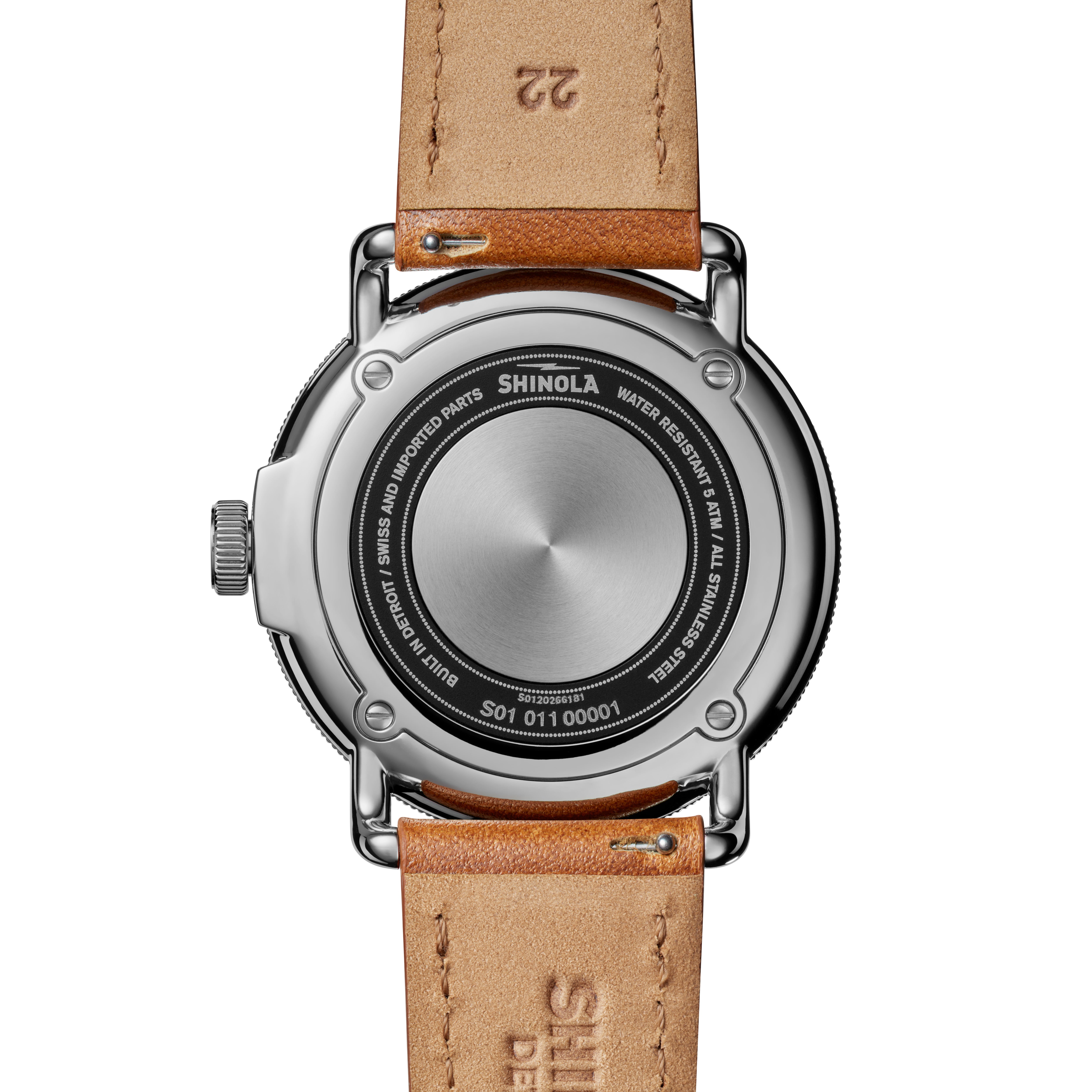 Canfield model c’ 56 3hd 43mm, bourbon leather strap - CoolGray