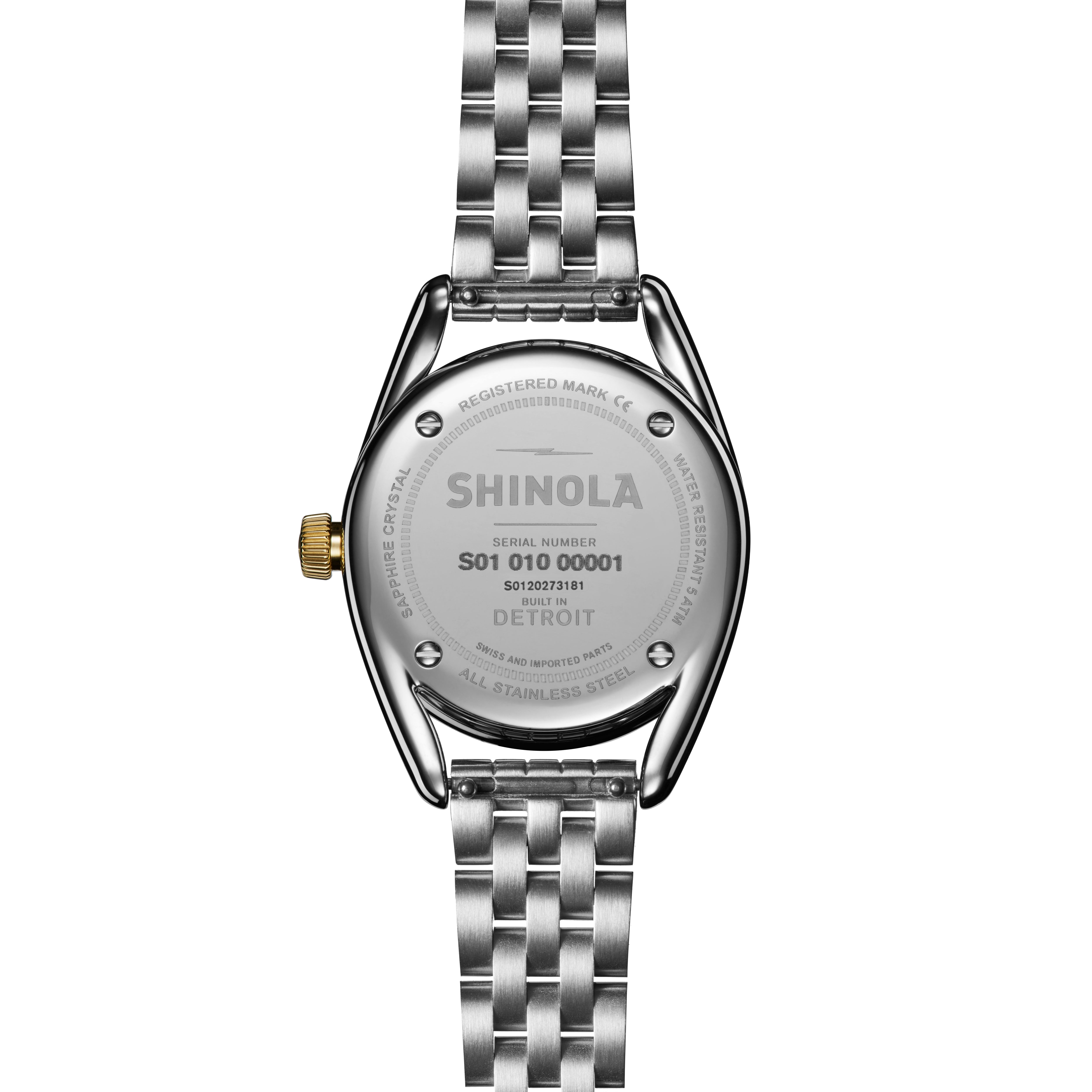 Derby 2h 30.5mm, mop diamond  silver and gold bracelet