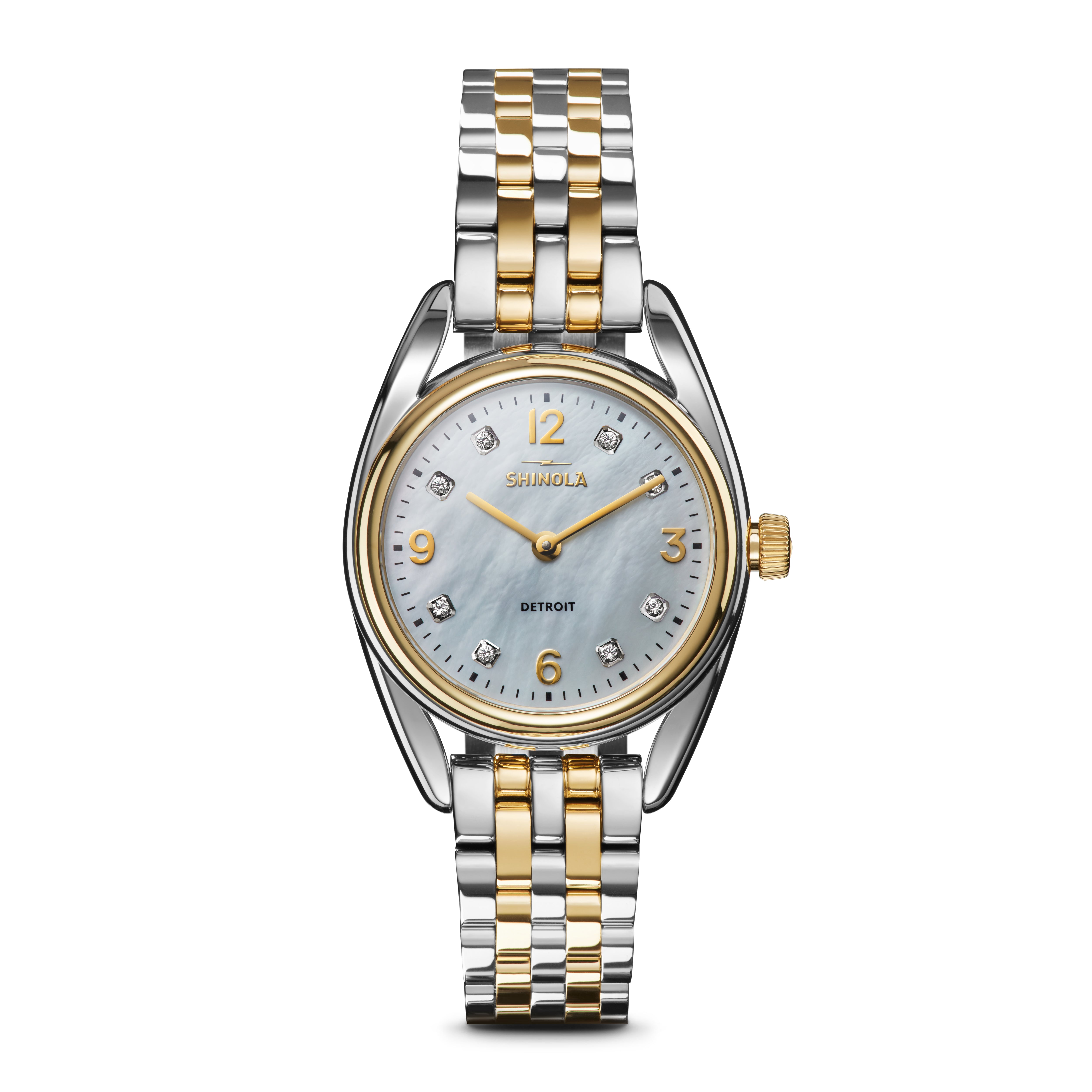 Derby 2h 30.5mm, mop diamond  silver and gold bracelet
