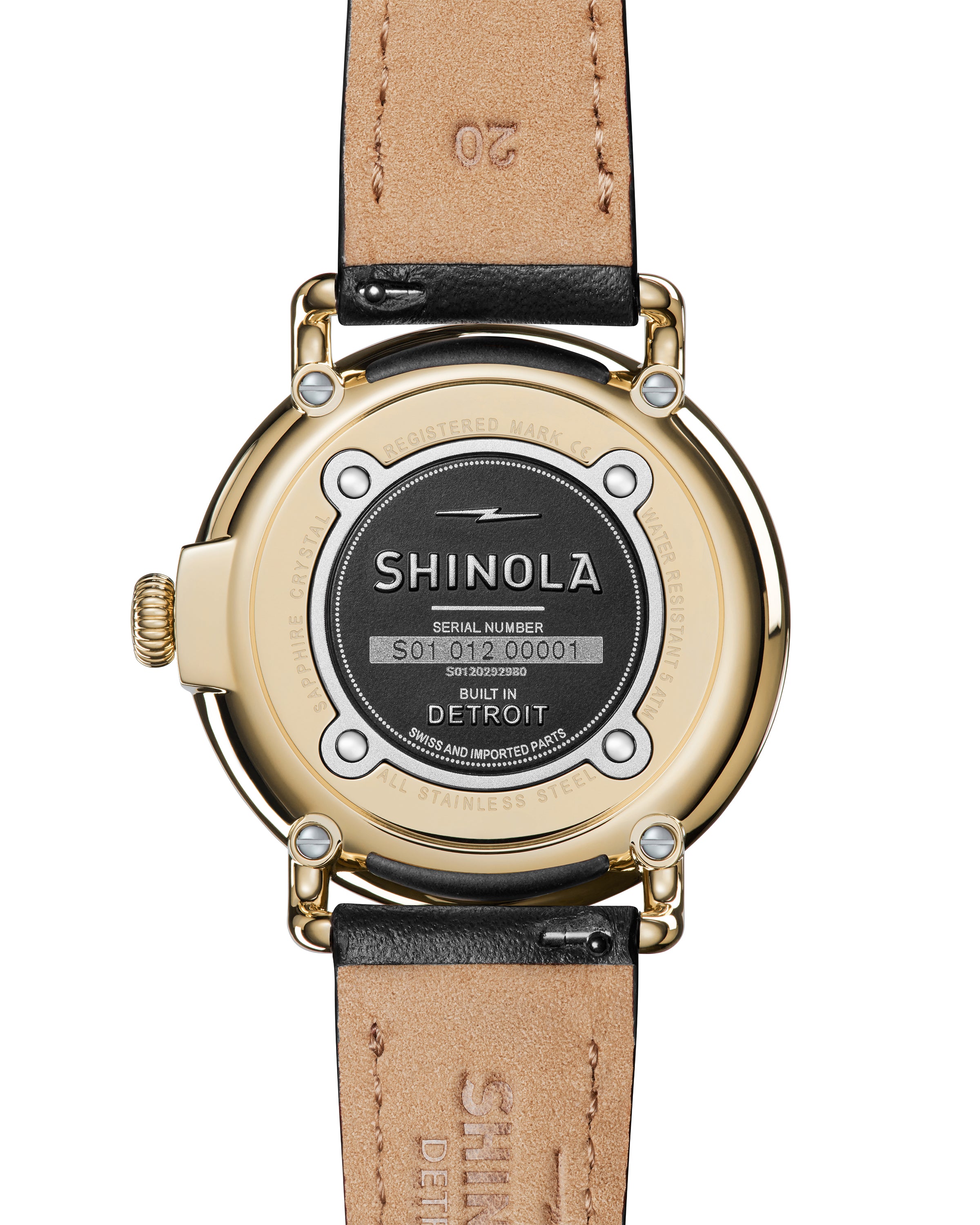 Runwell Sub Second 41mm, Mop Black Leather Strap