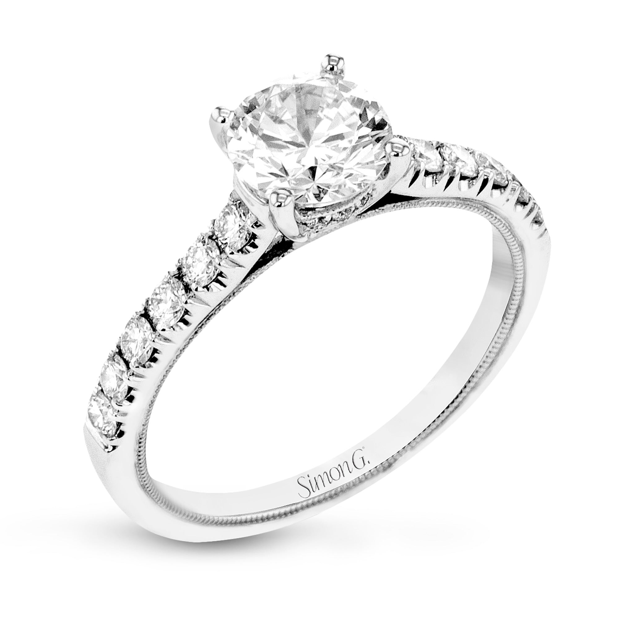 Round-Cut Diamond Engagement Ring in 18k Gold