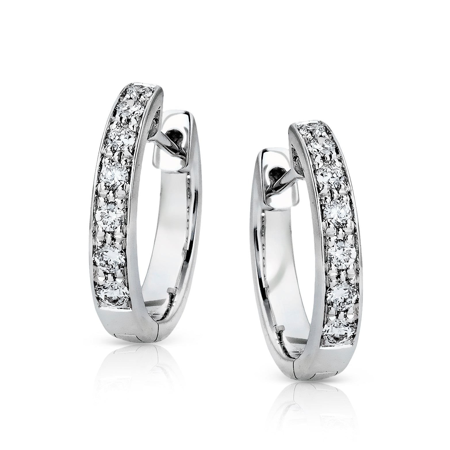 Hoop Earrings in 14k Gold with Diamonds