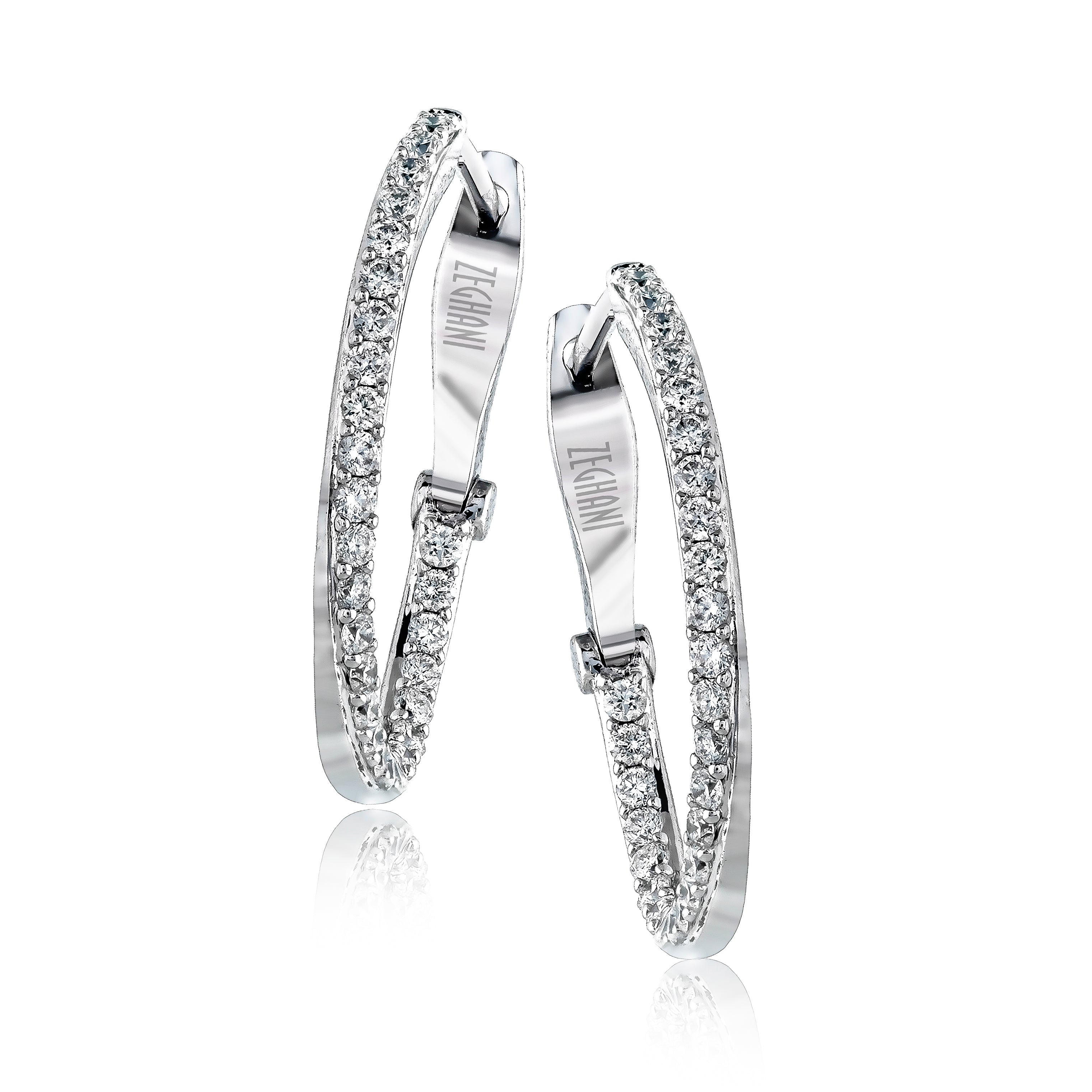 Hoop Earrings in 14k Gold with Diamonds