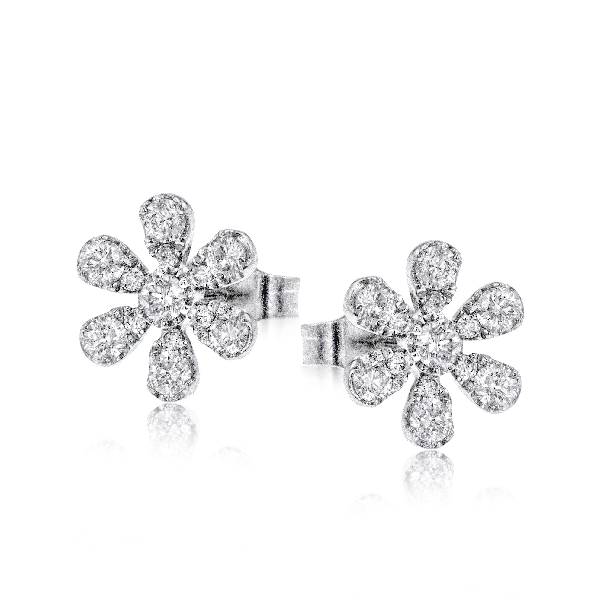 Stud Earrings in 14k Gold with Diamonds