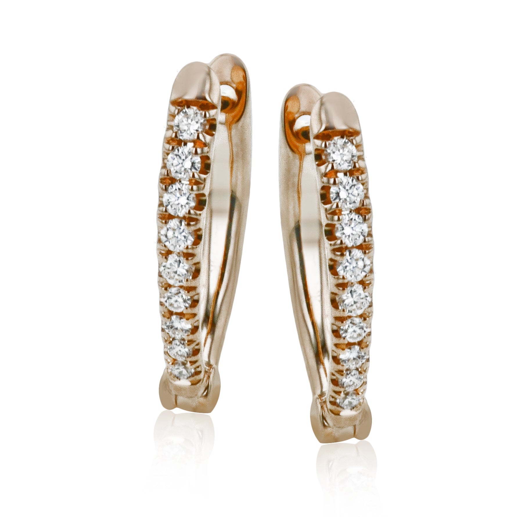 Hoop Earrings in 14k Gold with Diamonds