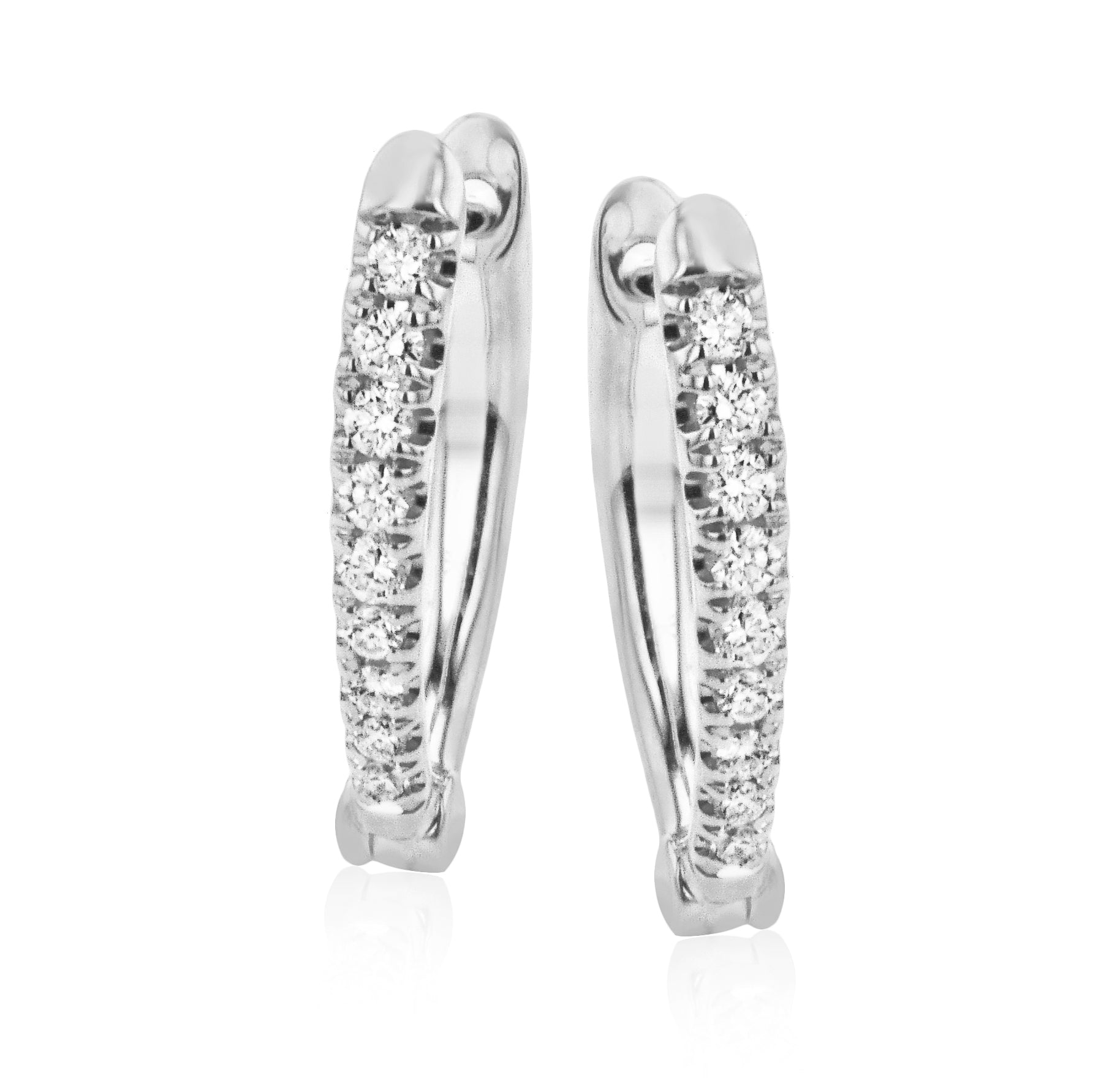 Hoop Earrings in 14k Gold with Diamonds