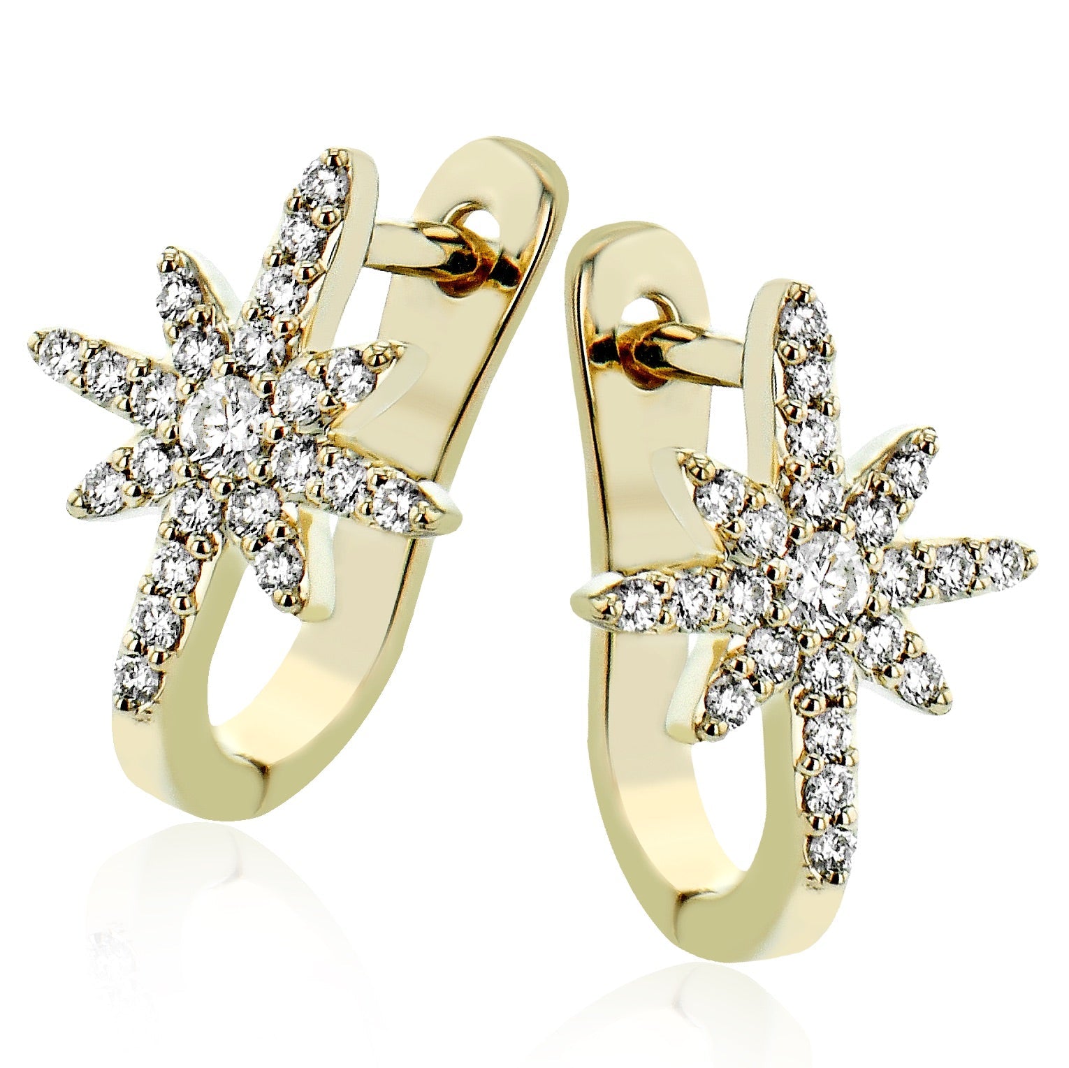 Hoop Earrings in 14k Gold with Diamonds