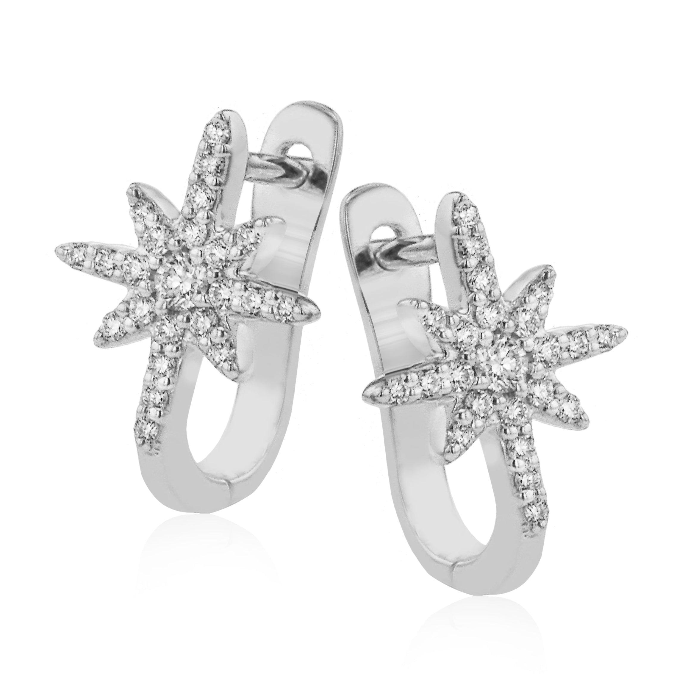 Hoop Earrings in 14k Gold with Diamonds