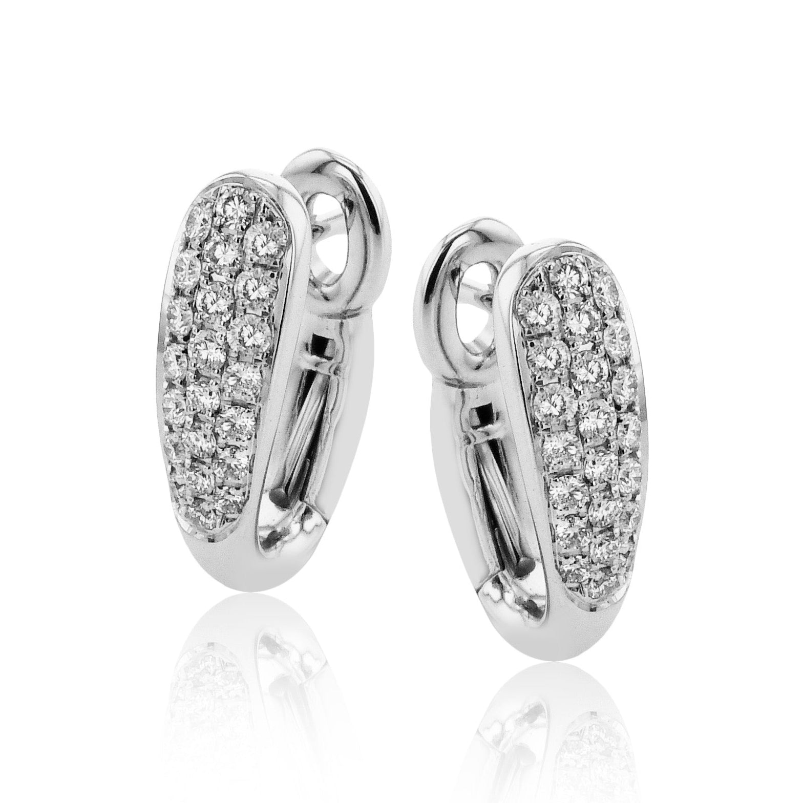 Hoop Earrings in 14k Gold with Diamonds