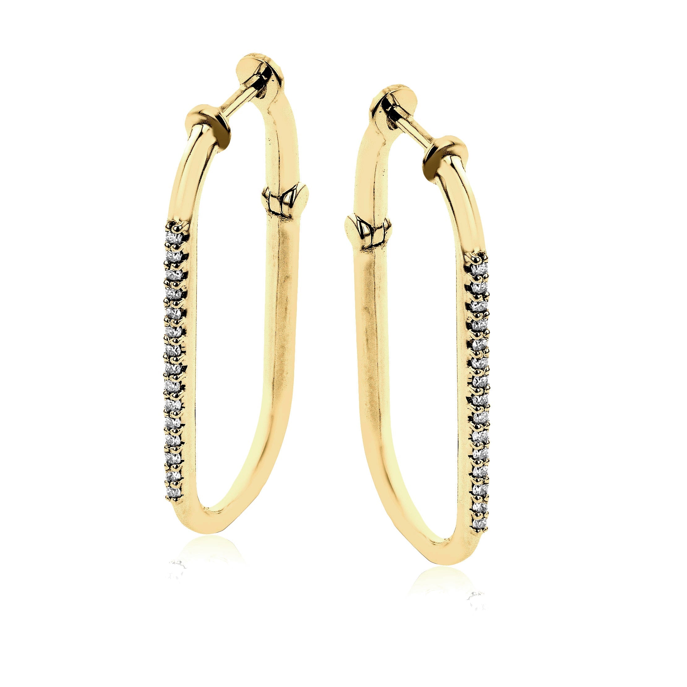 Hoop Earrings in 14k Gold with Diamonds