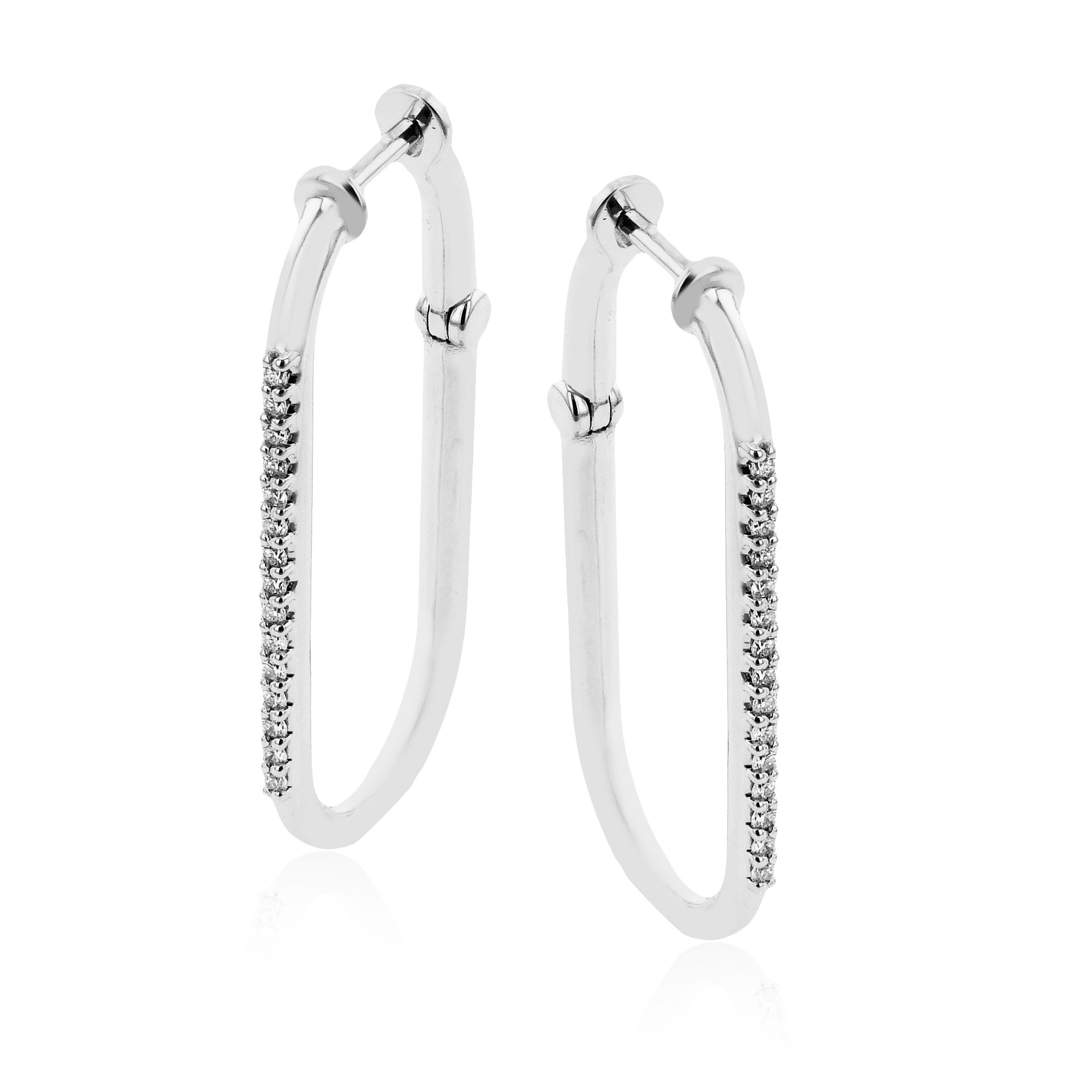 Hoop Earrings in 14k Gold with Diamonds