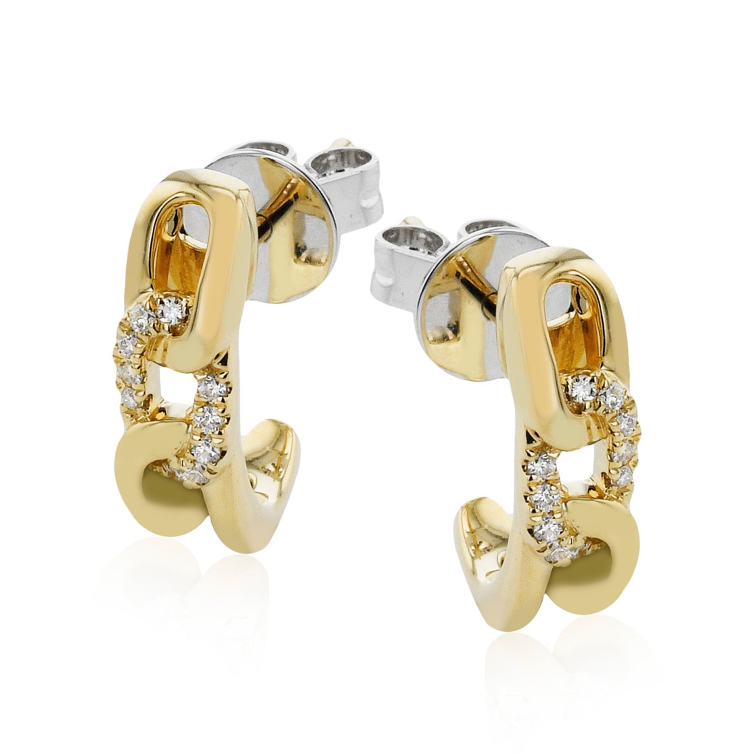 Stud Earrings in 14k Gold with Diamonds