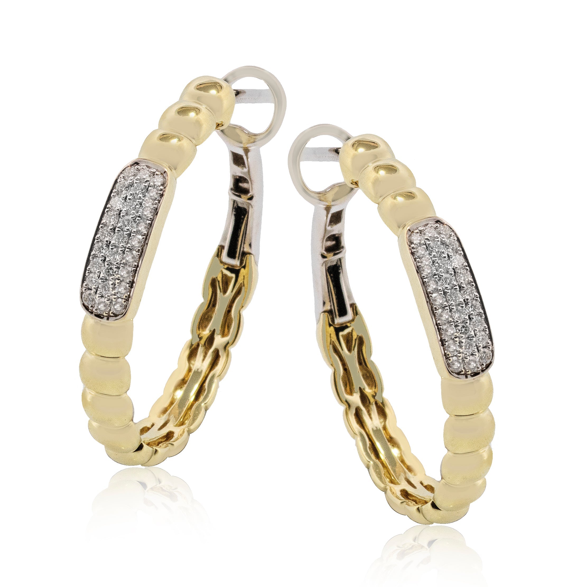 Hoop Earrings in 14k Gold with Diamonds