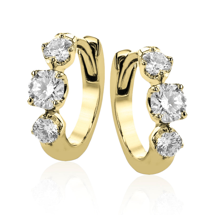 Hoop Earrings in 14k Gold with Diamonds