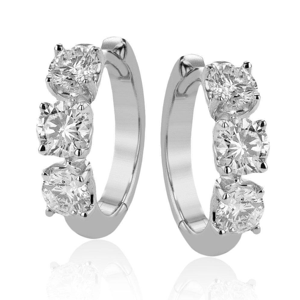 Hoop Earrings in 14k Gold with Diamonds