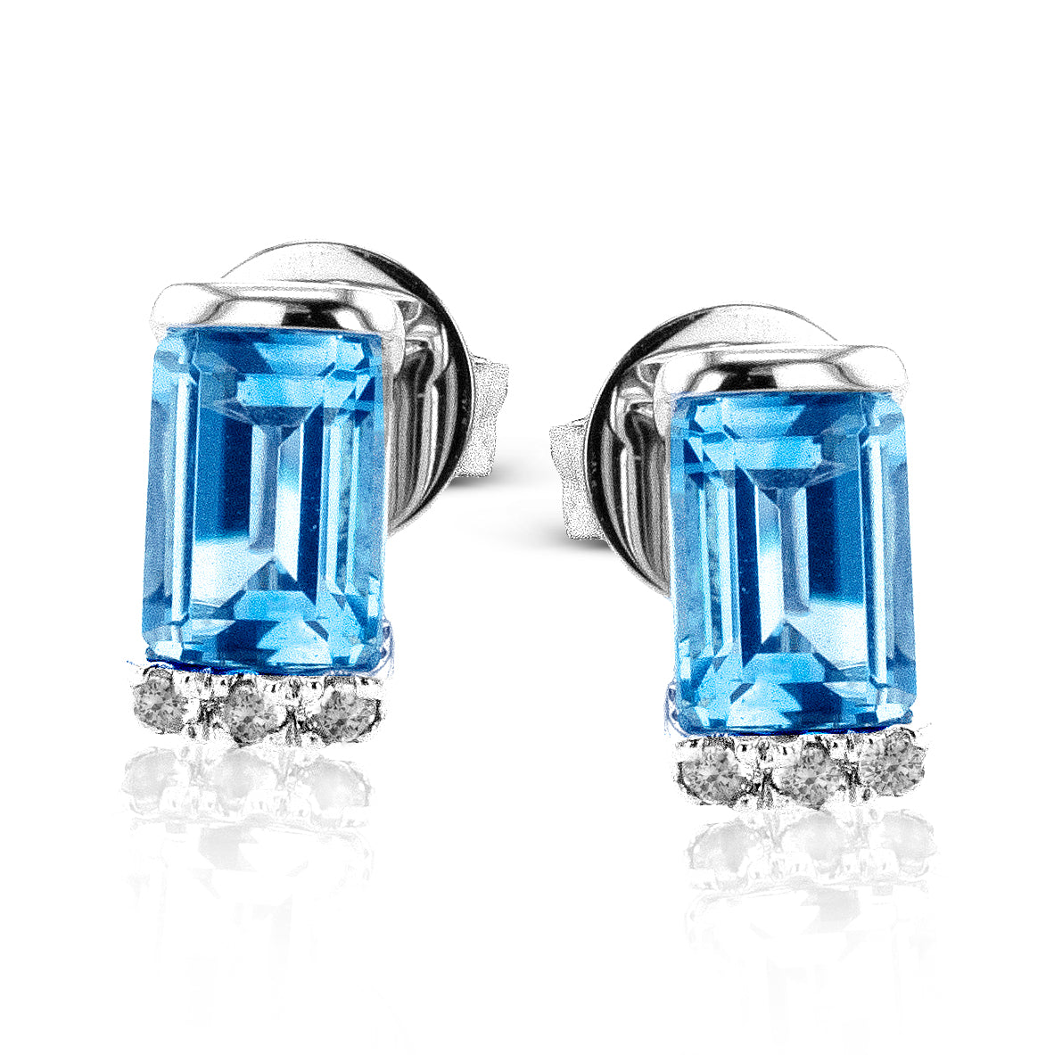 Color Earrings in 14k Gold with Diamonds