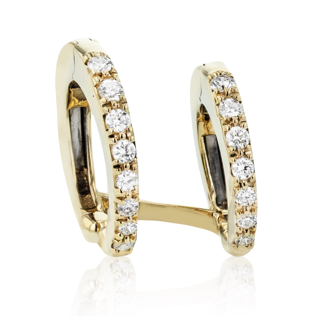 Hoop Earrings in 14k Gold with Diamonds