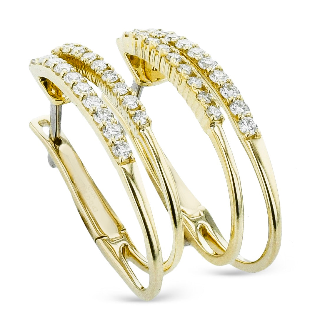 Hoop Earrings in 14k Gold with Diamonds