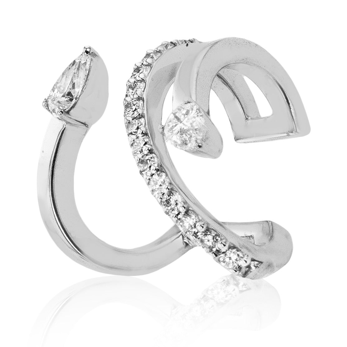 Cuff Earrings in 14k Gold with Diamonds