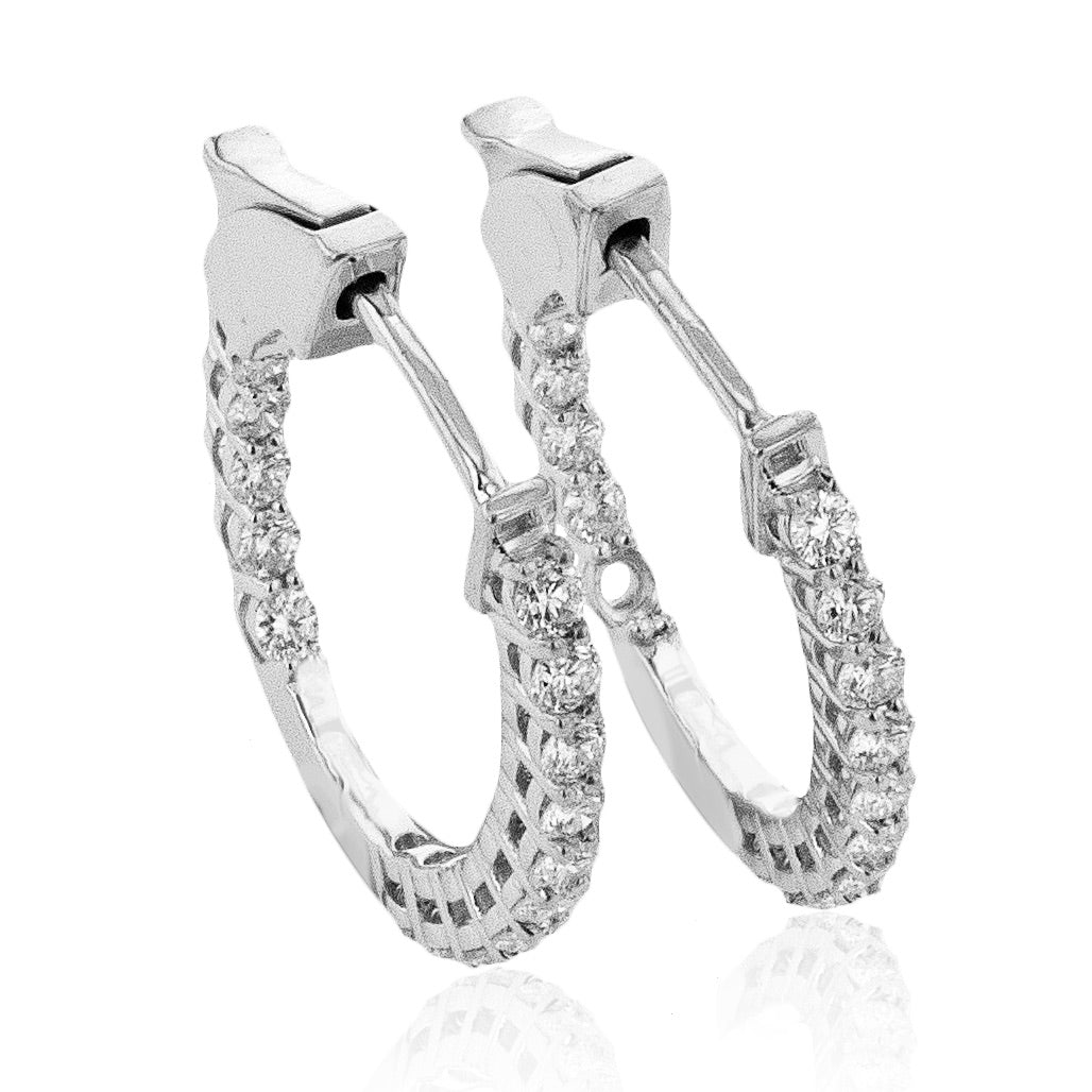 Hoop Earrings in 14k Gold with Diamonds