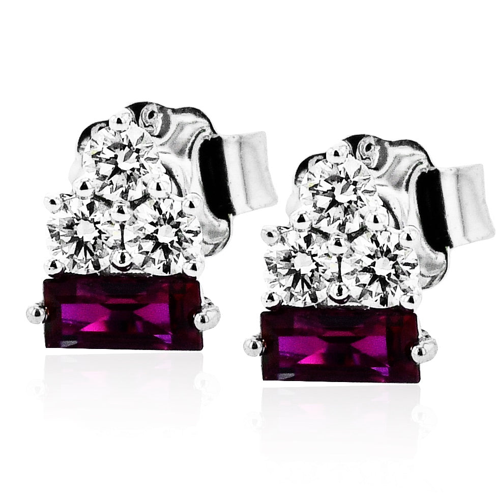 Color Earrings in 14k Gold with Diamonds