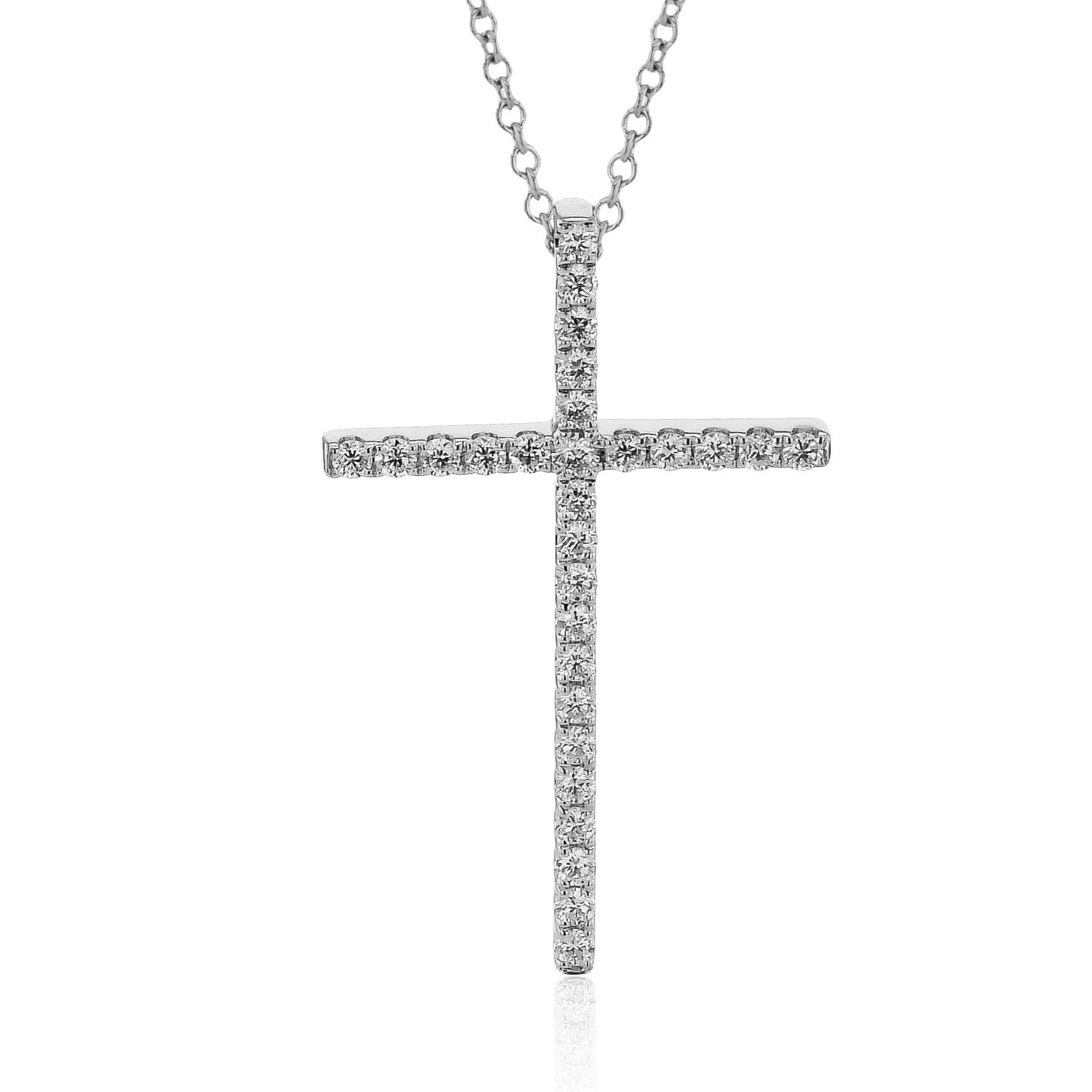 Cross Pendant in 14k Gold with Diamonds