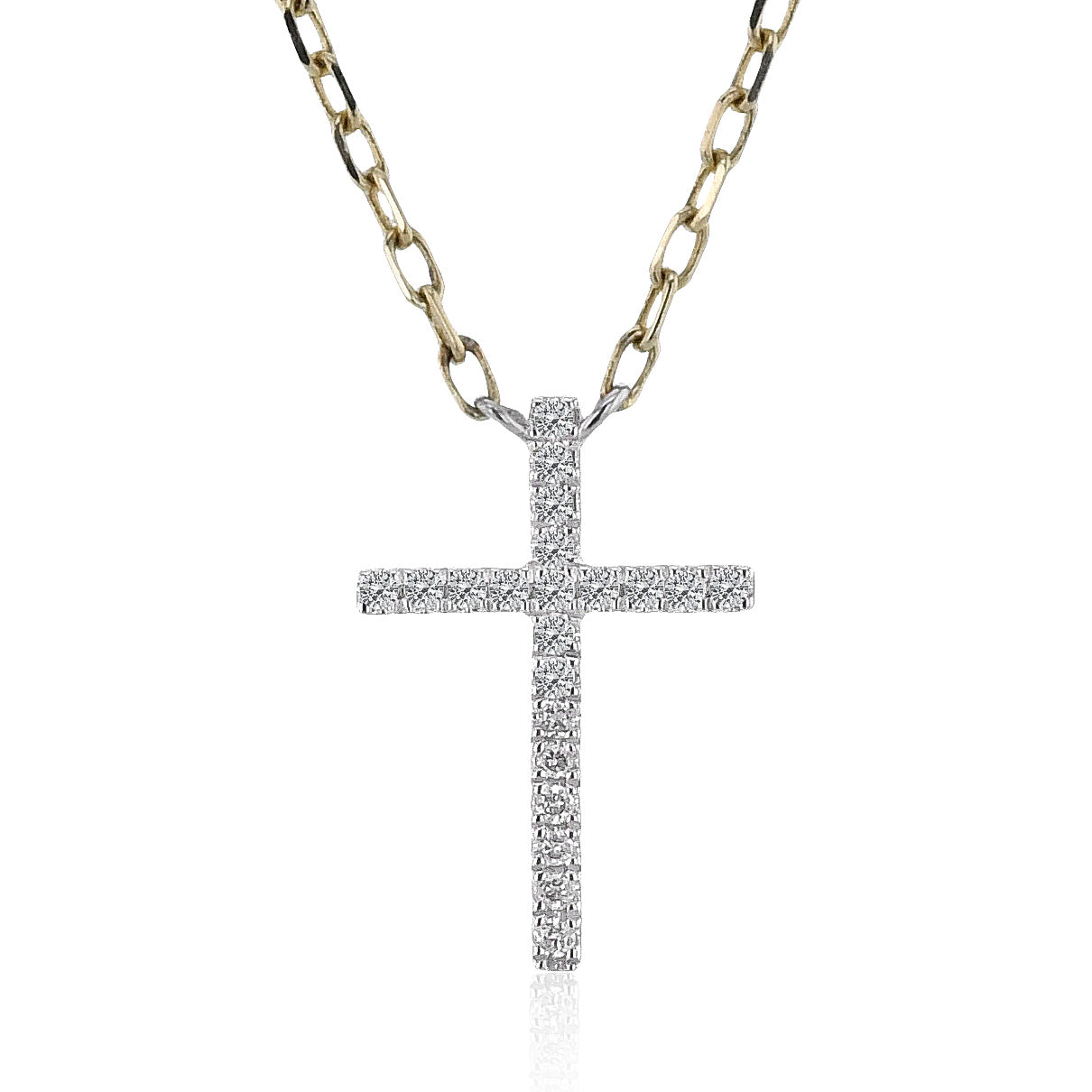 Cross Pendant in 14k Gold with Diamonds