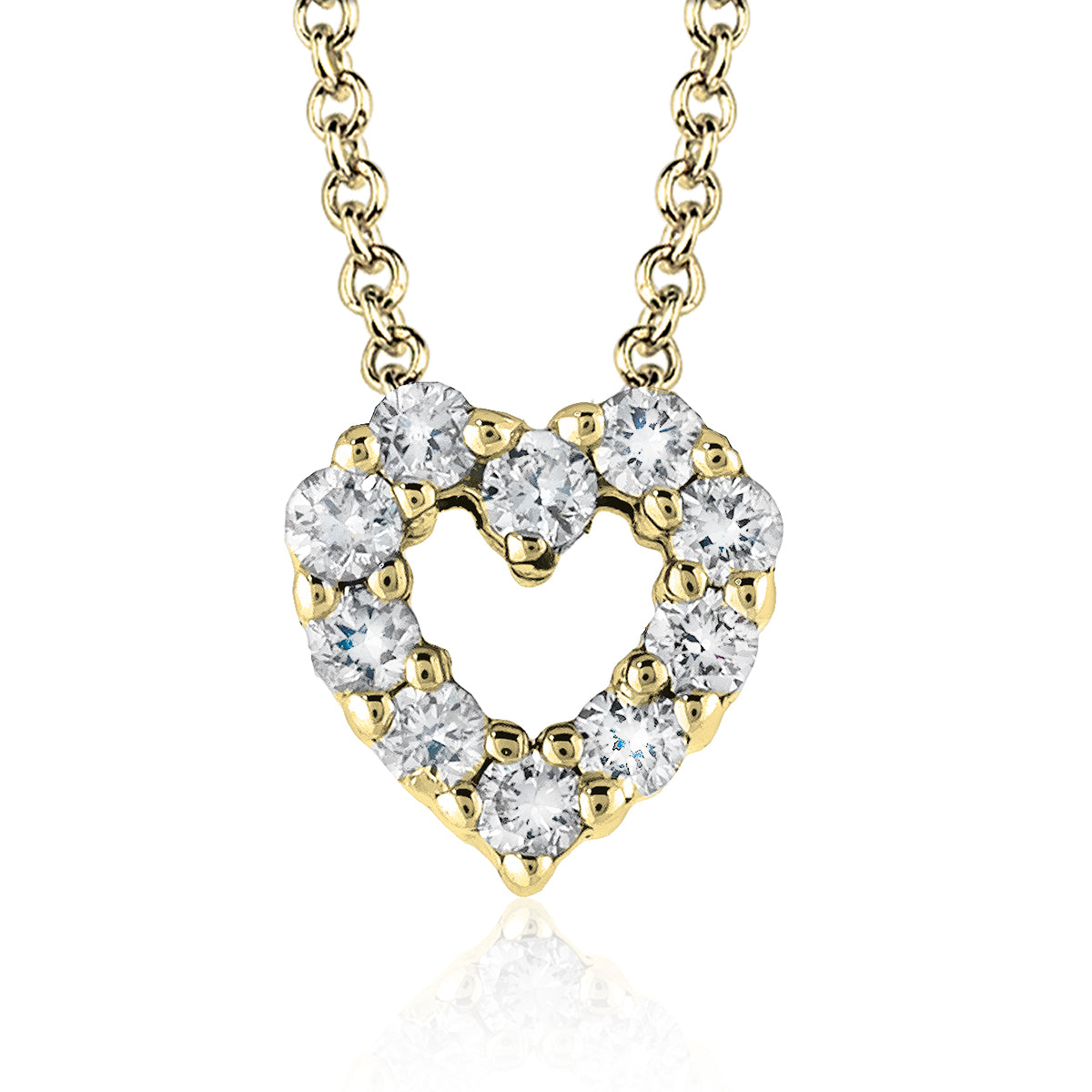 Heart Pendant in 14k Gold with Diamonds