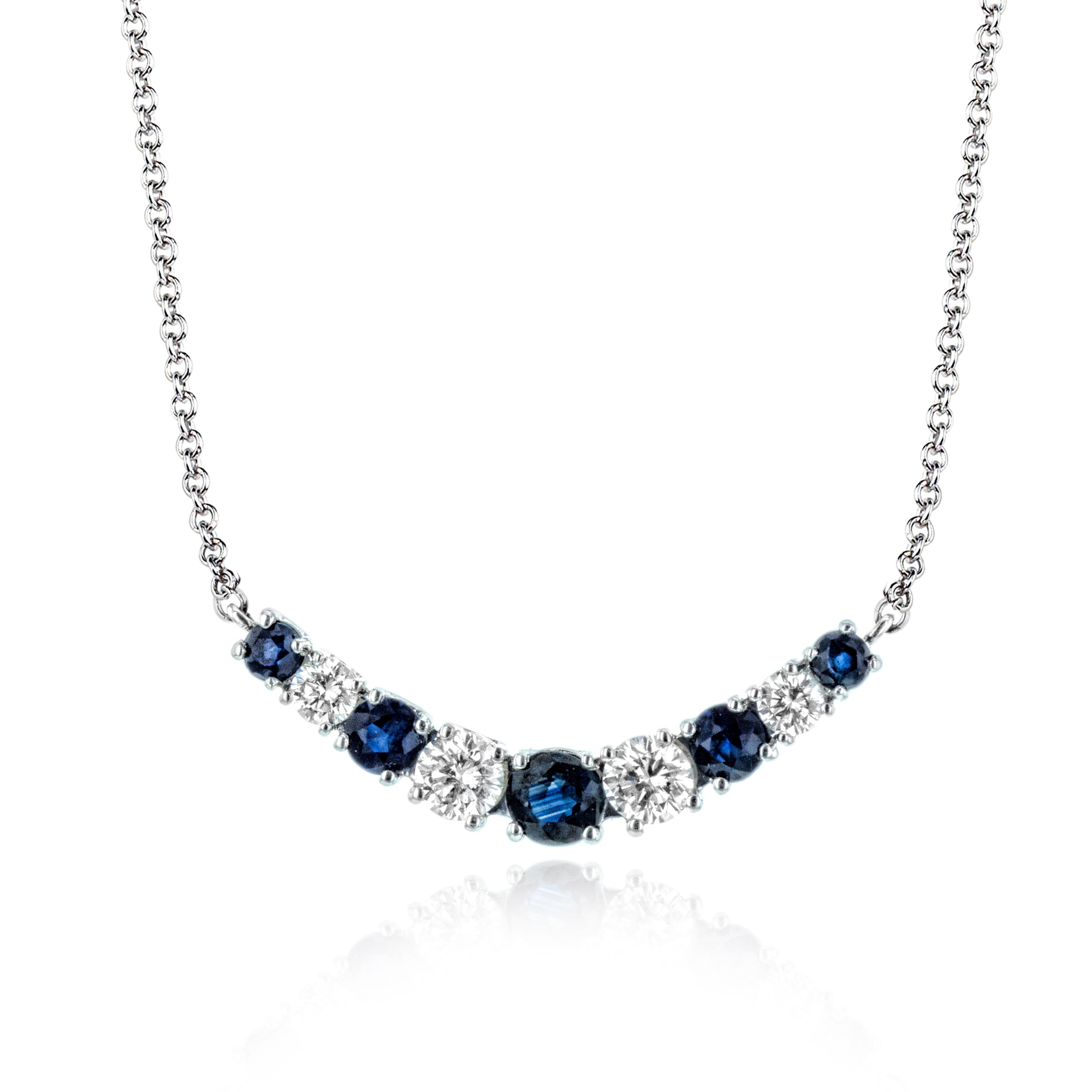 Sapphires Color Pendant in 14k Gold with Diamonds