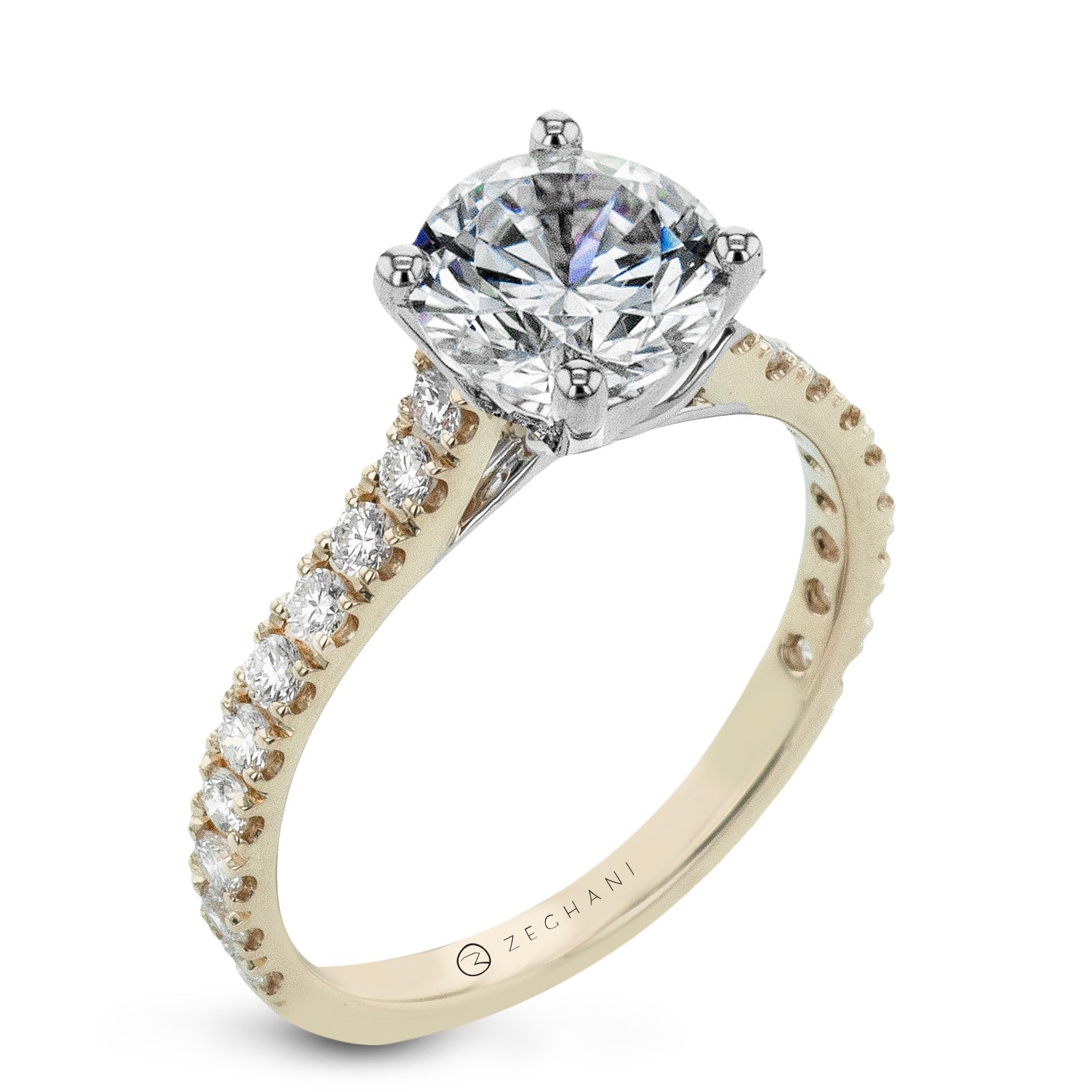 Engagement Ring in 14k Gold with Diamonds