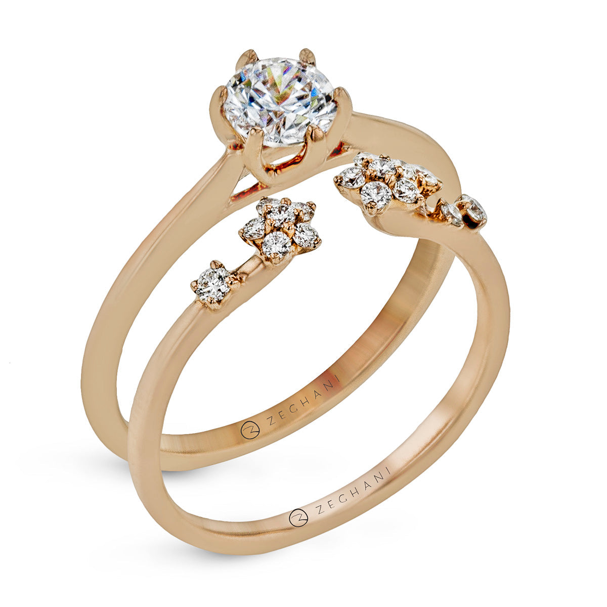 Wedding Set in 14k Gold with Diamonds