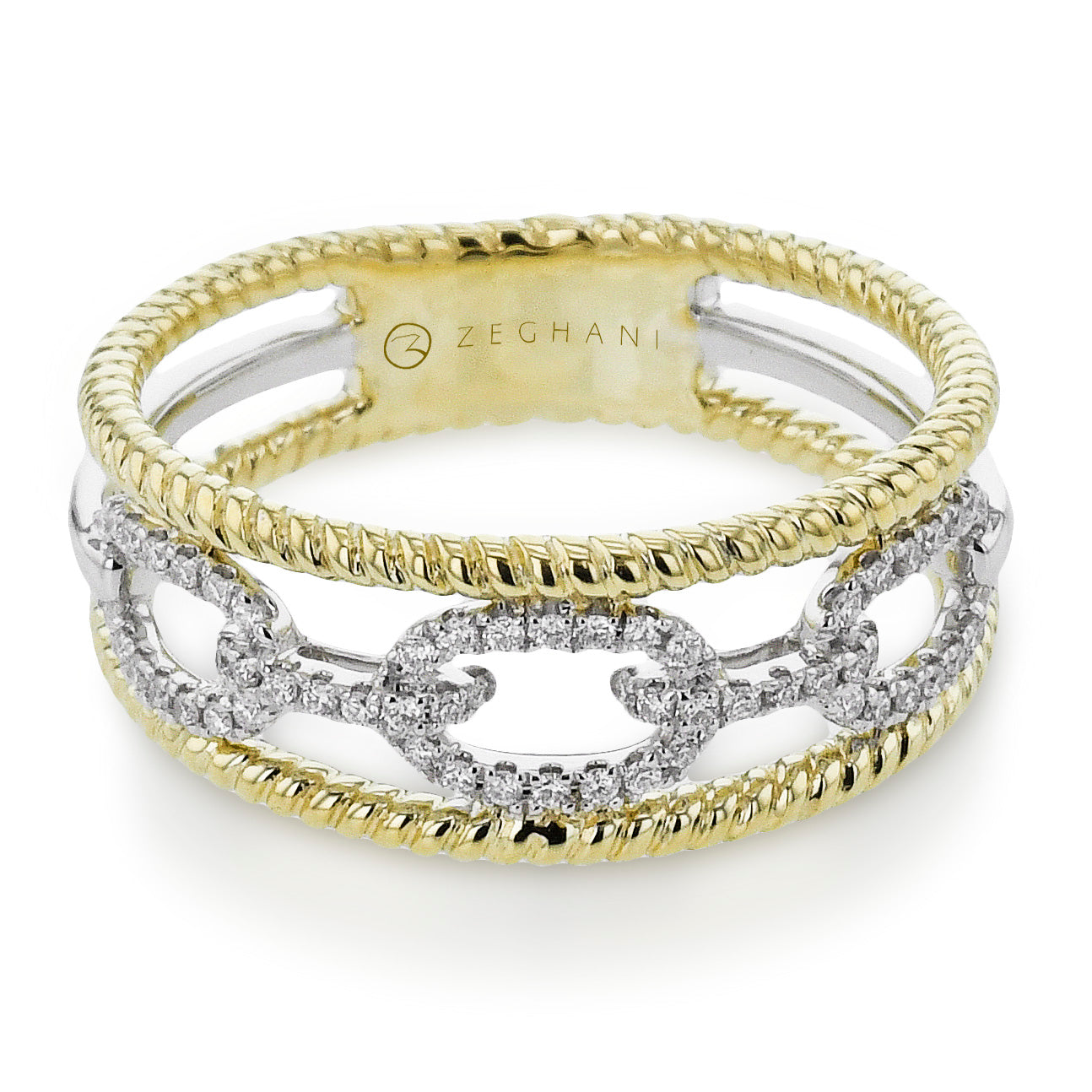 Fashion Ring in 18k Gold with Diamonds