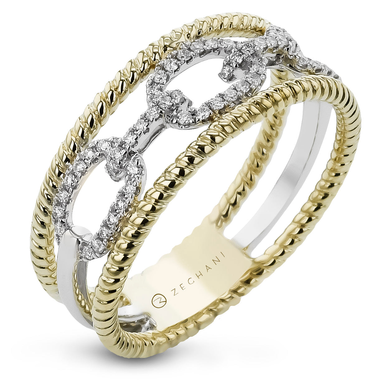 Fashion Ring in 18k Gold with Diamonds