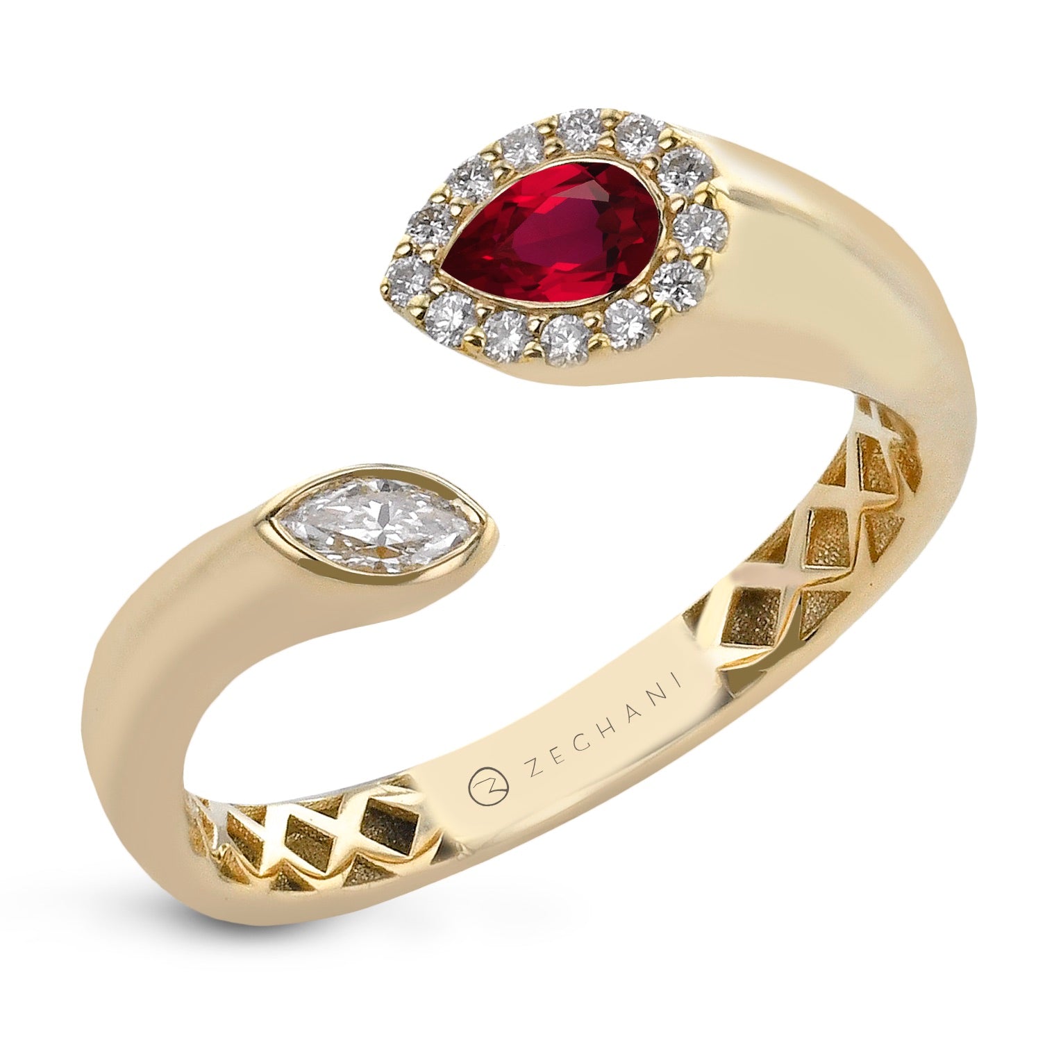 Color Ring in 14k Gold with Diamonds