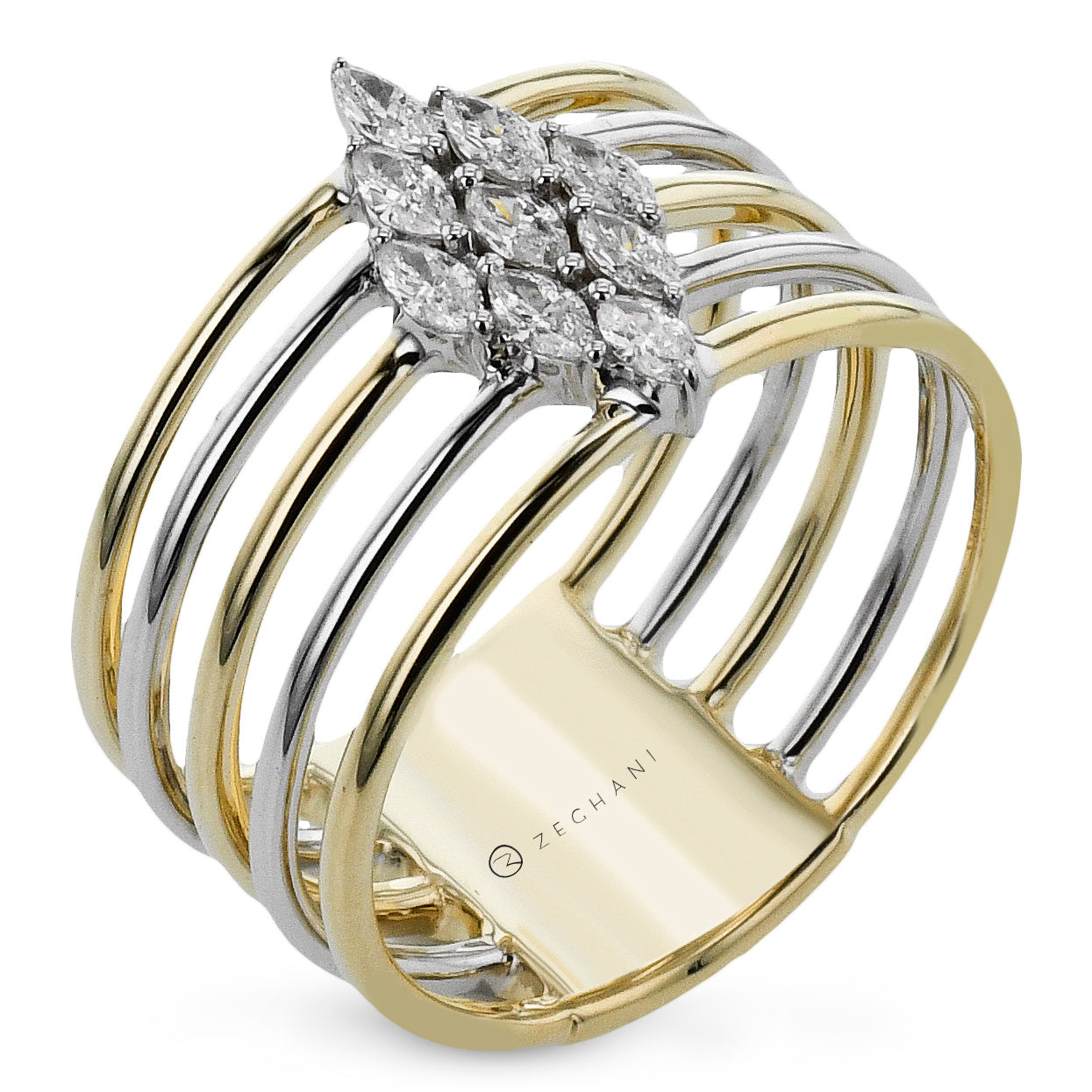 Fashion Ring in 14k Gold with Diamonds